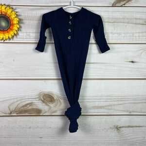 Lou Lou & Co Bamboo Baby Sleep Sack Gown Navy Blue Newborn - 3m